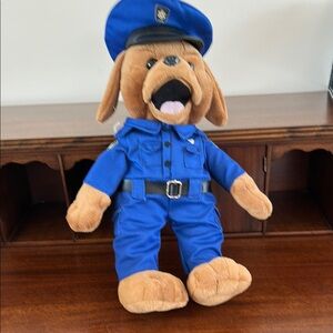Plush Police Dog Toy in Blue Uniform